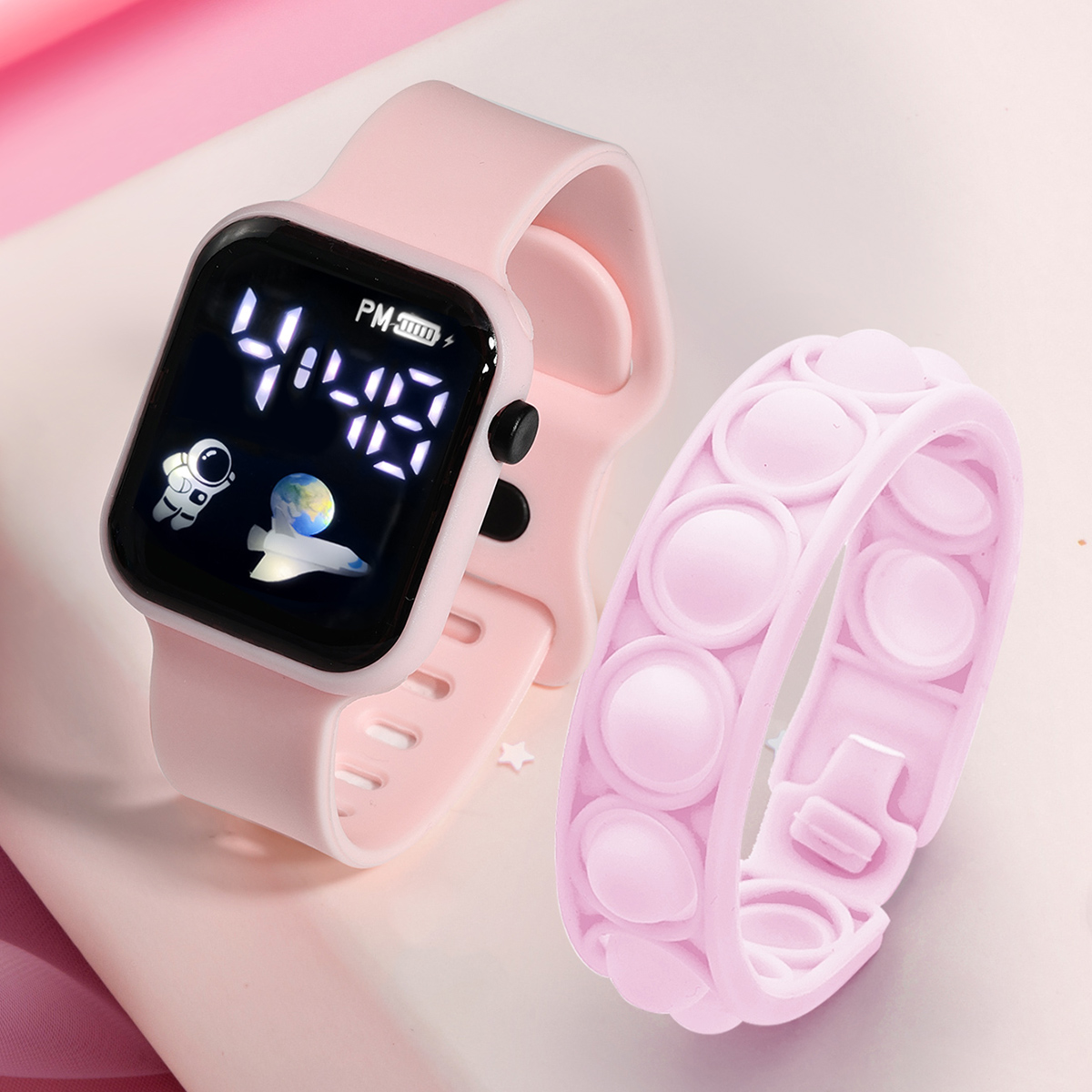 Smartwatch Watches Digital - 2PCS Children's Smart Watch Bracelet Simple