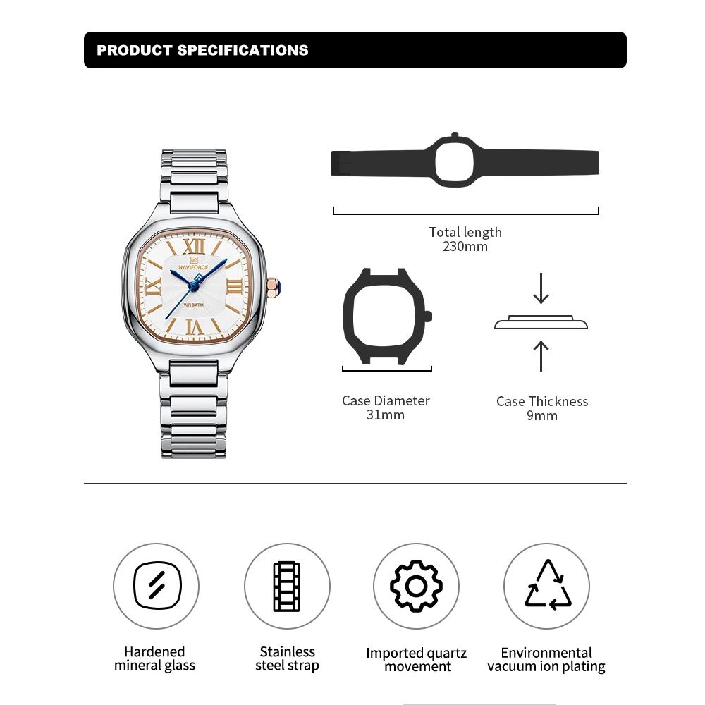 NAVIFORCE Luxury Women's Watch - đánh giá và giá Minimalist Thin Watch