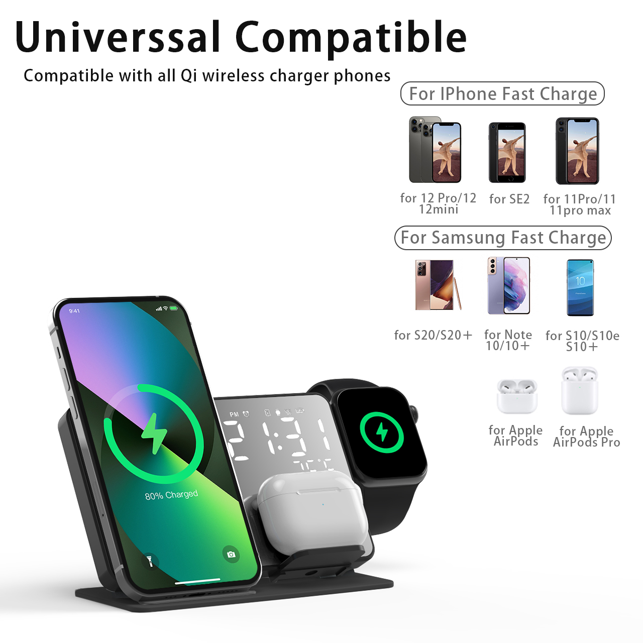 3 Trong 1 Bộ Sạc Không Dây Cho - đánh giá và giá Smartwatch Watches Digital
