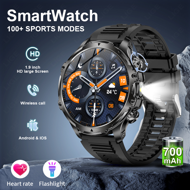 LIGE Smartwatch Military Men 1 - đánh giá và giá Timex Watches Smartwatch