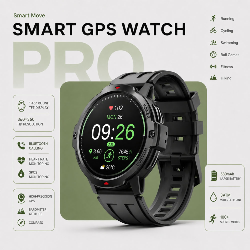 NEW 1.46 Inches Military GPS S - đánh giá và giá Timex Watches Smartwatch