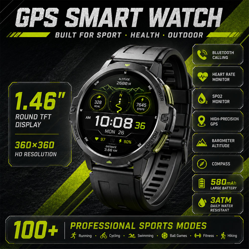 NEW Military GPS Smartwatch 3A - đánh giá và giá Timex Watches Smartwatch